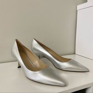 M Gemi Gattino Kitten Heel Pump Pointed Toe Silver 36.5